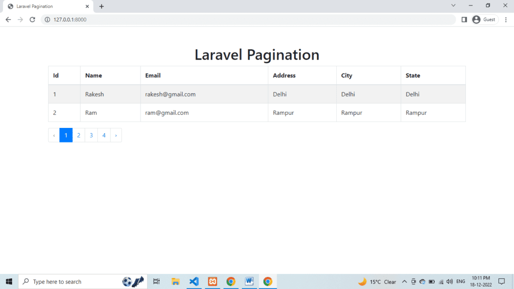 laravel pagination