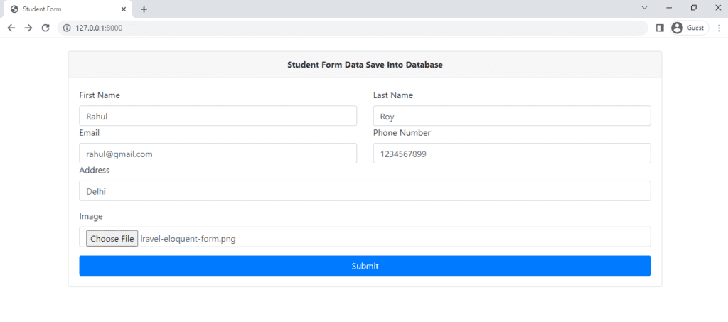 laravel eloquent form